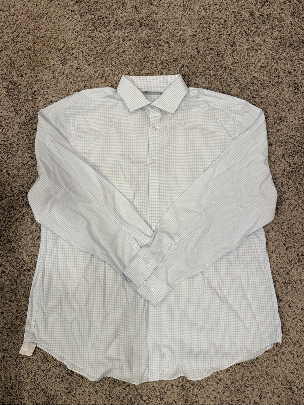 Calvin Klein Light Blue Checked Dress Shirt